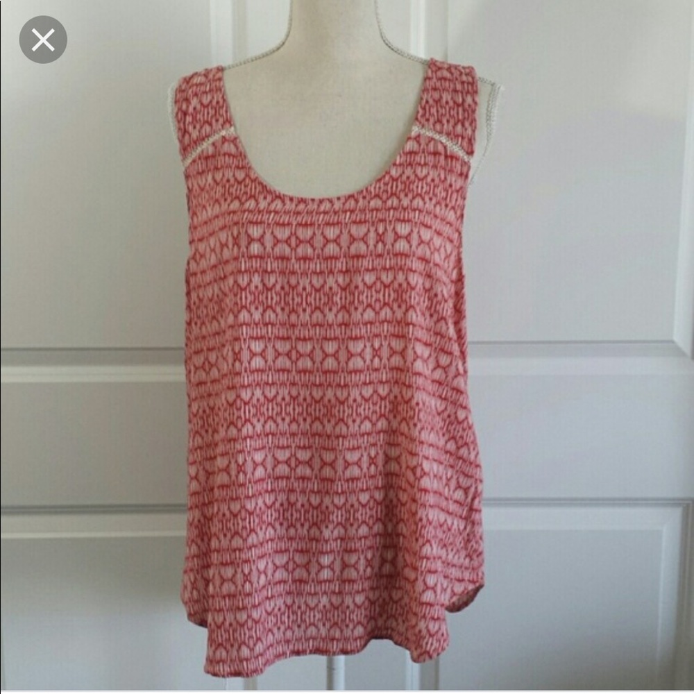 Lucky Brand Boho Tulip Back Top Size XL